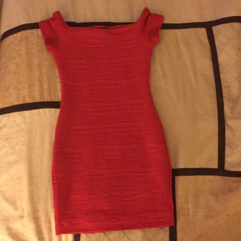 Hot Red Midi Dress Lined New Never Worn size S